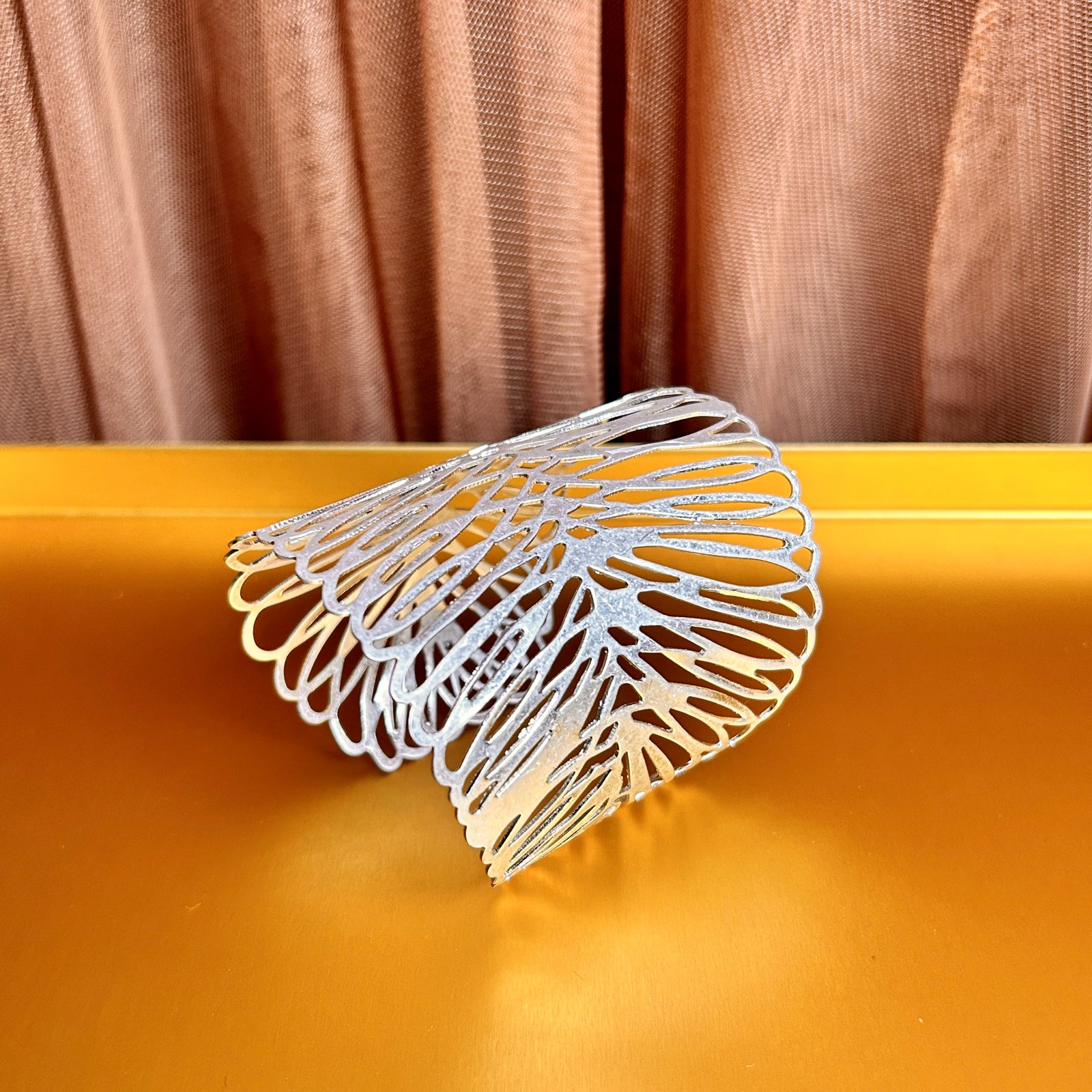 STEFKA adjustable metal filigree cuff bracelet