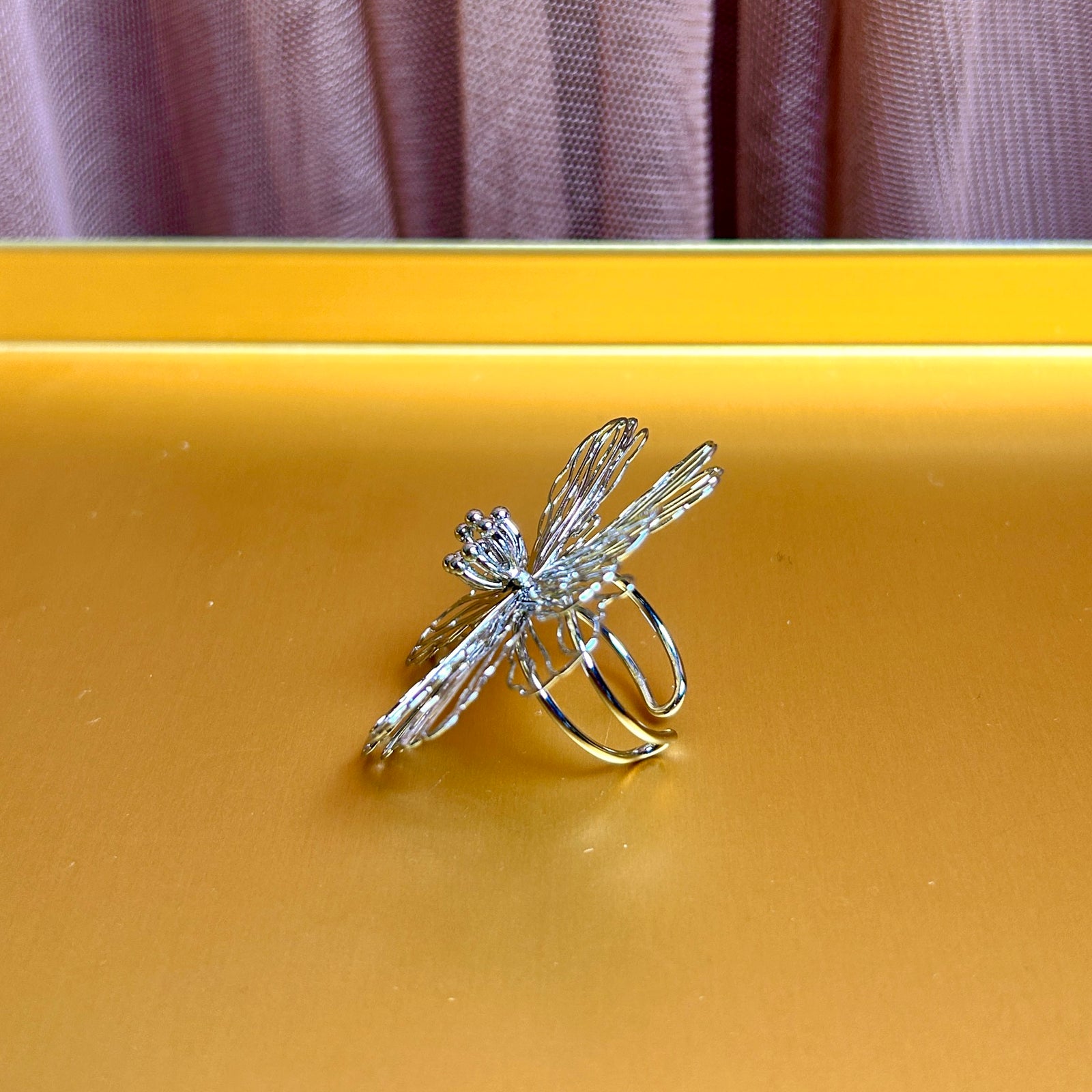 BARBARA steel filigree flower cocktail ring