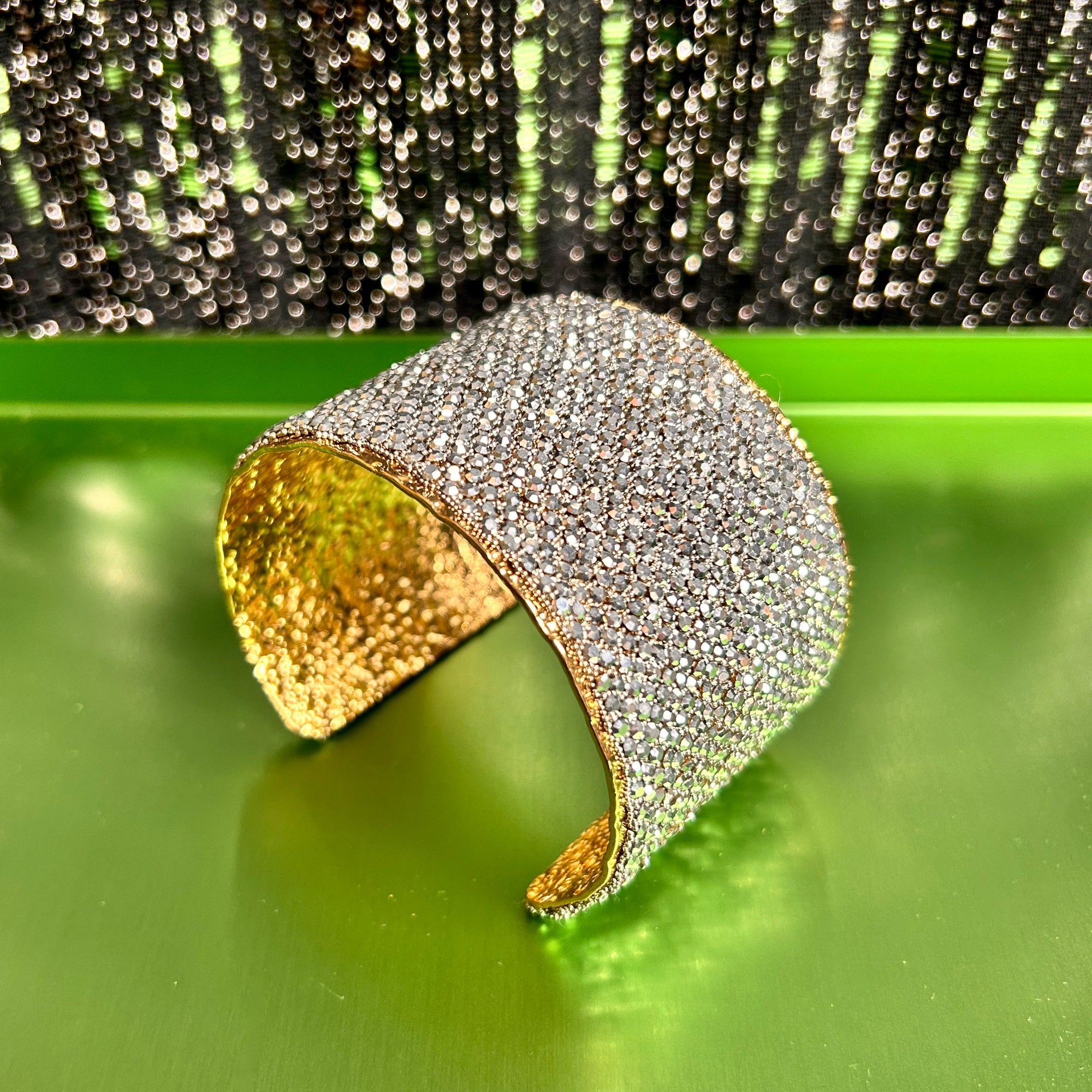 'Geraldine' crystal encrusted cuff