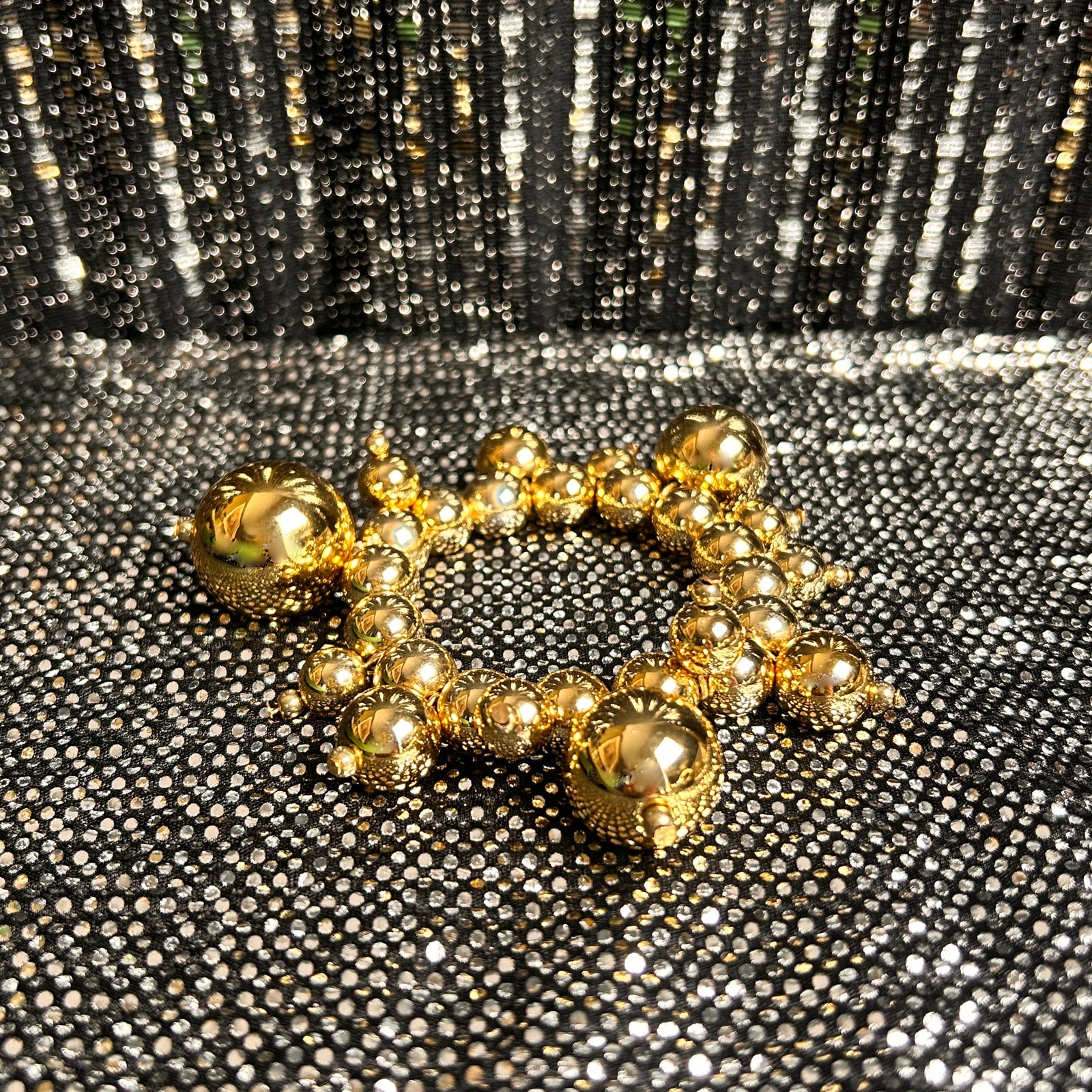 TUNDE high shine stretch ball bracelet