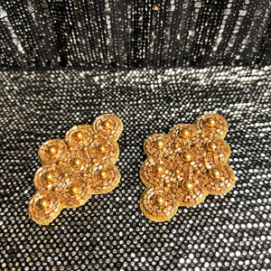GLORIA bejewelled rhombus shaped statement earrings