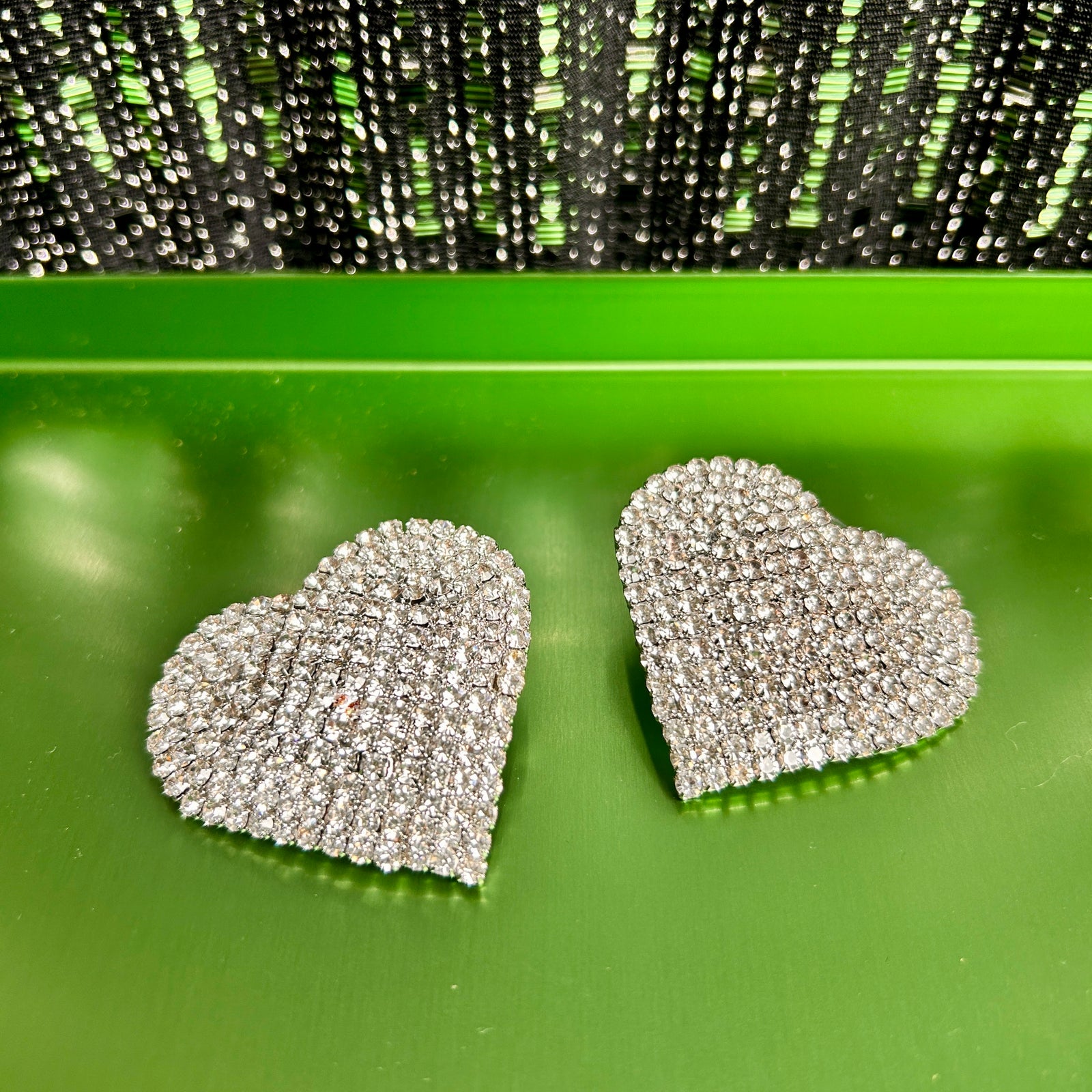 GRACIE crystal heart stud earrings