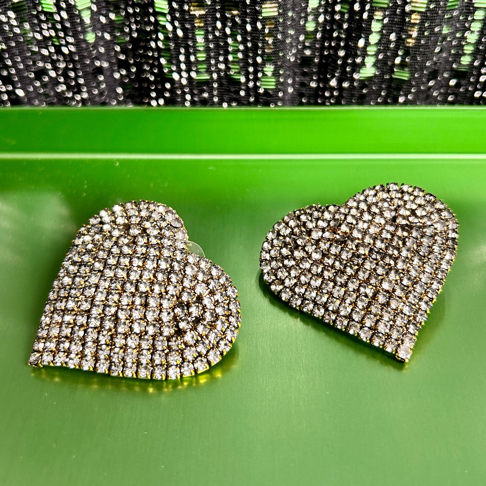 GRACIE crystal heart stud earrings