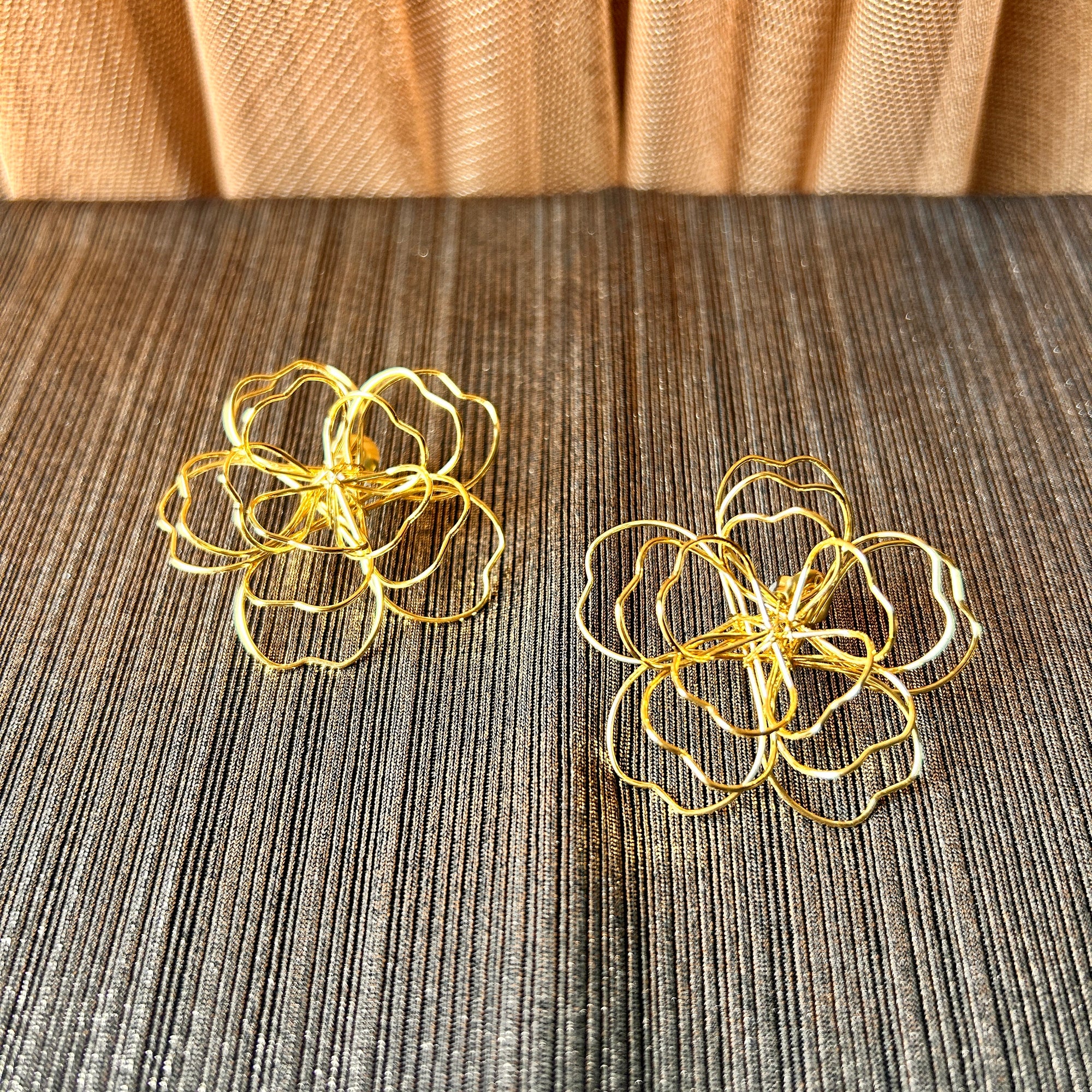 'Hazel' steel filigree earrings