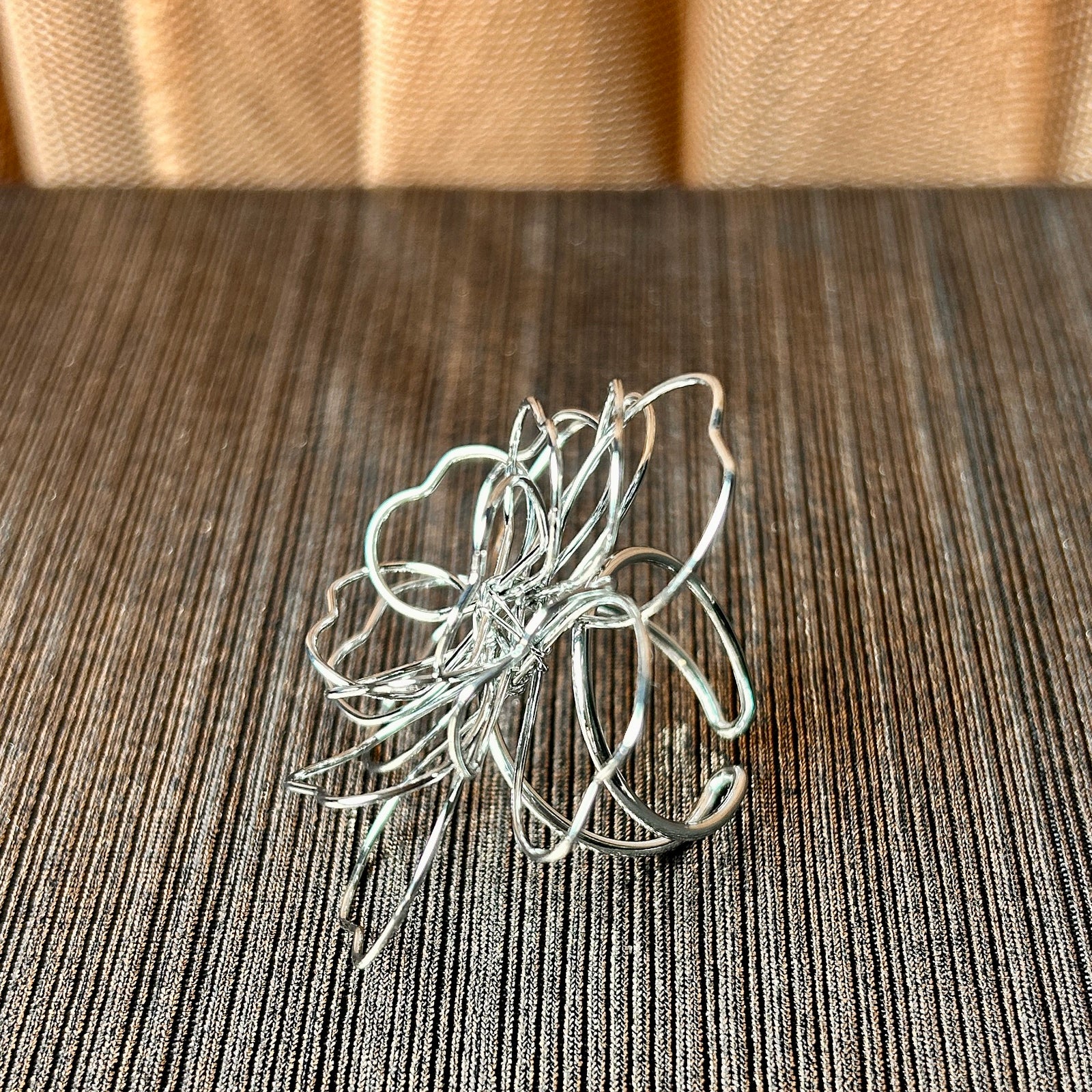 HANNAH steel filigree flower adjustable ring