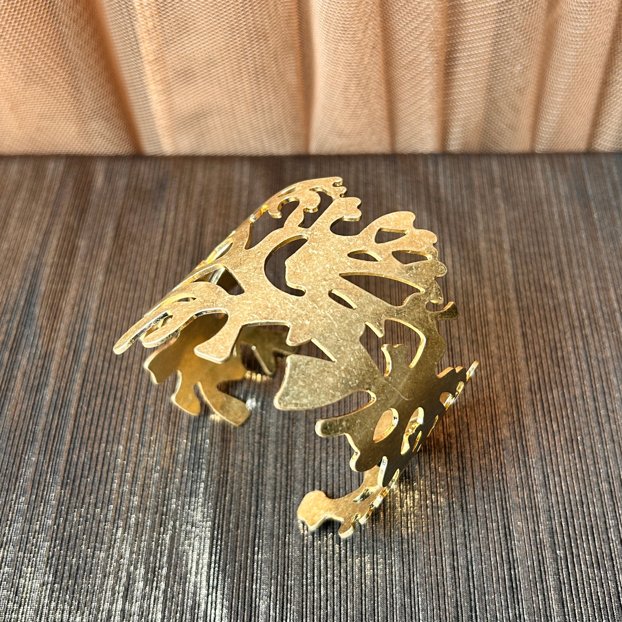 'Mae' metal filigree cuff bracelet