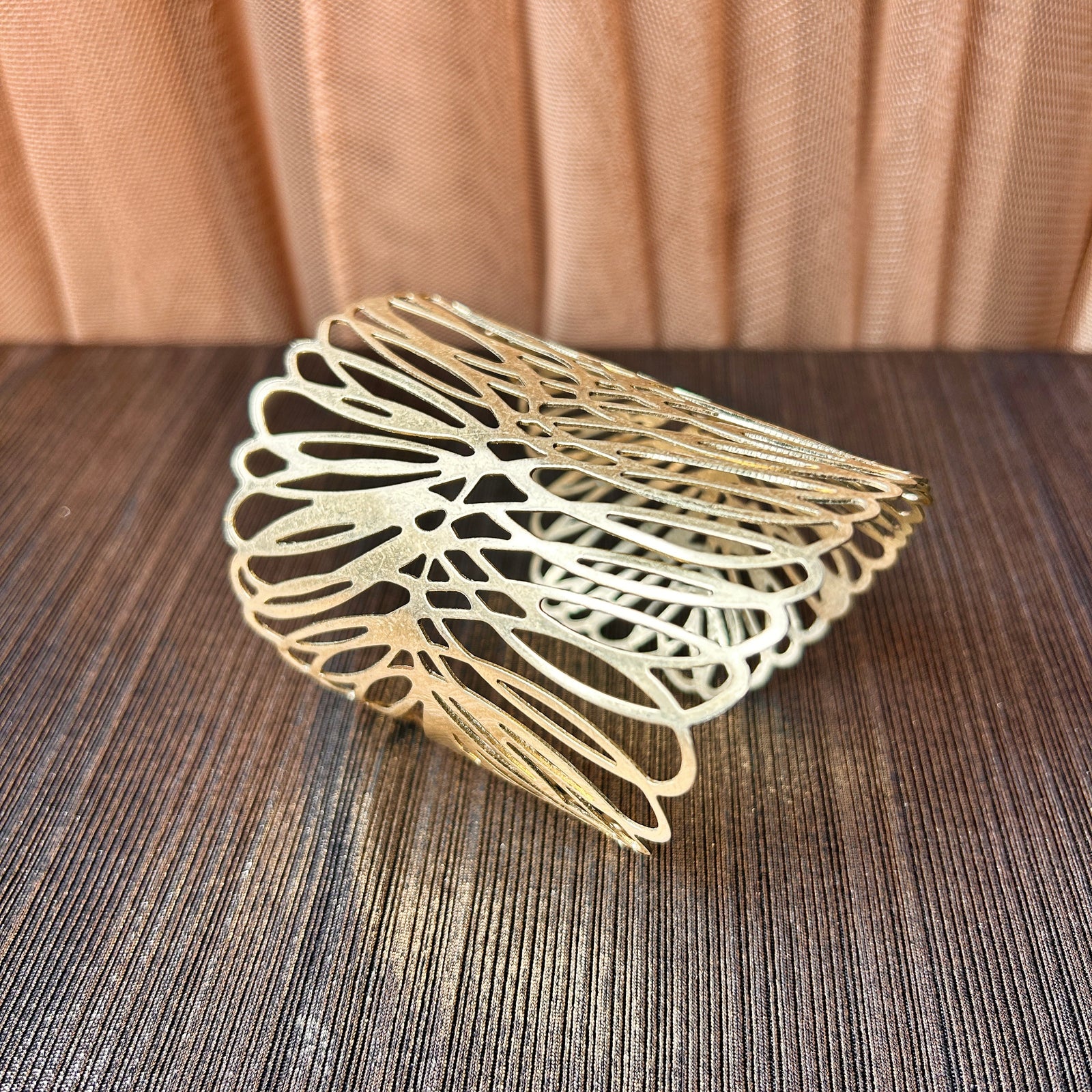 STEFKA adjustable metal filigree cuff bracelet