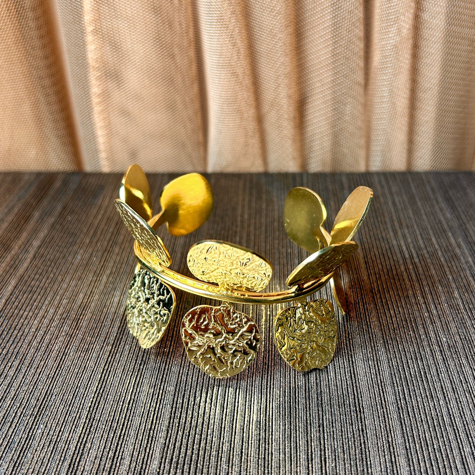 JACQUELINE leaf design cuff bracelet