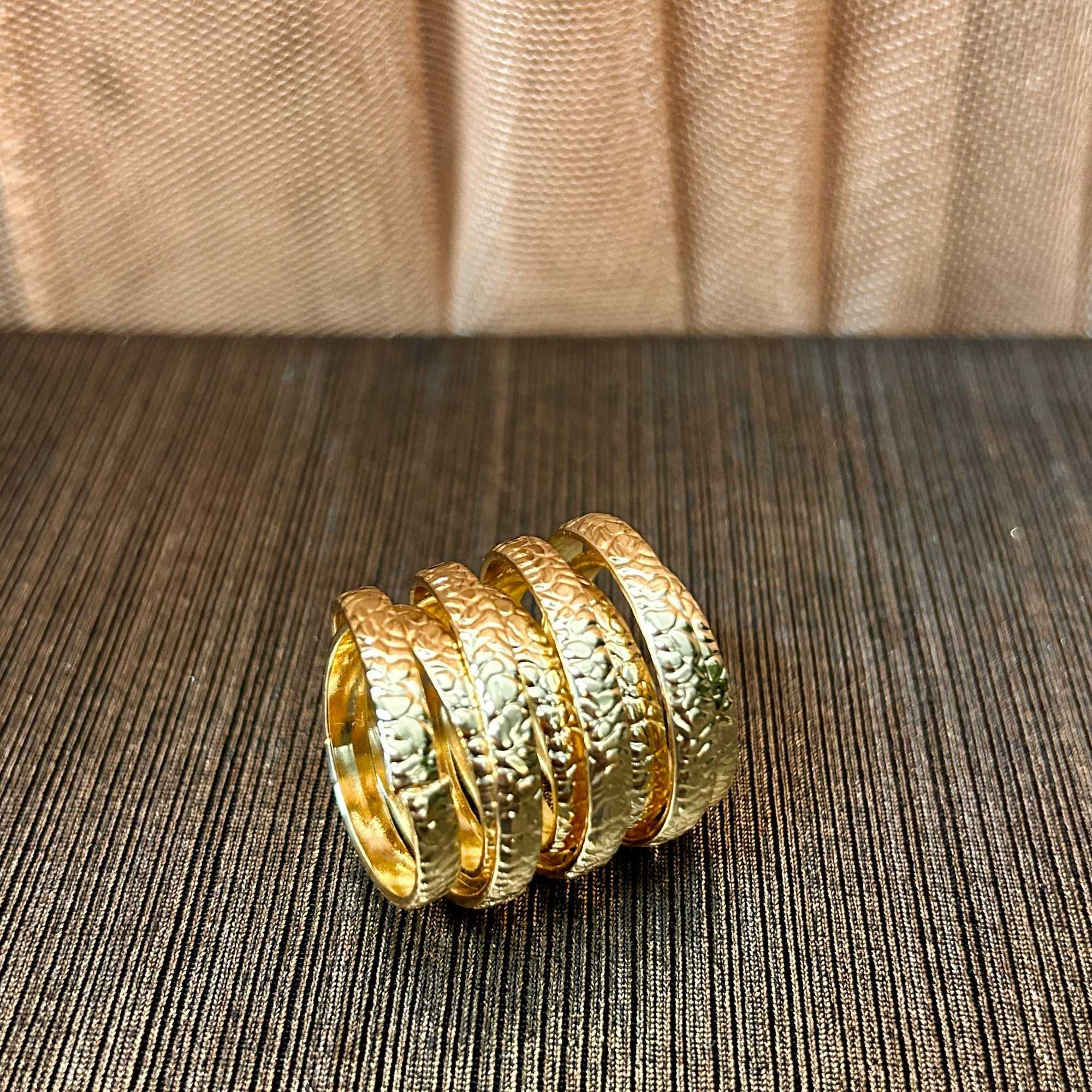 'Dorothy' striped metal ring