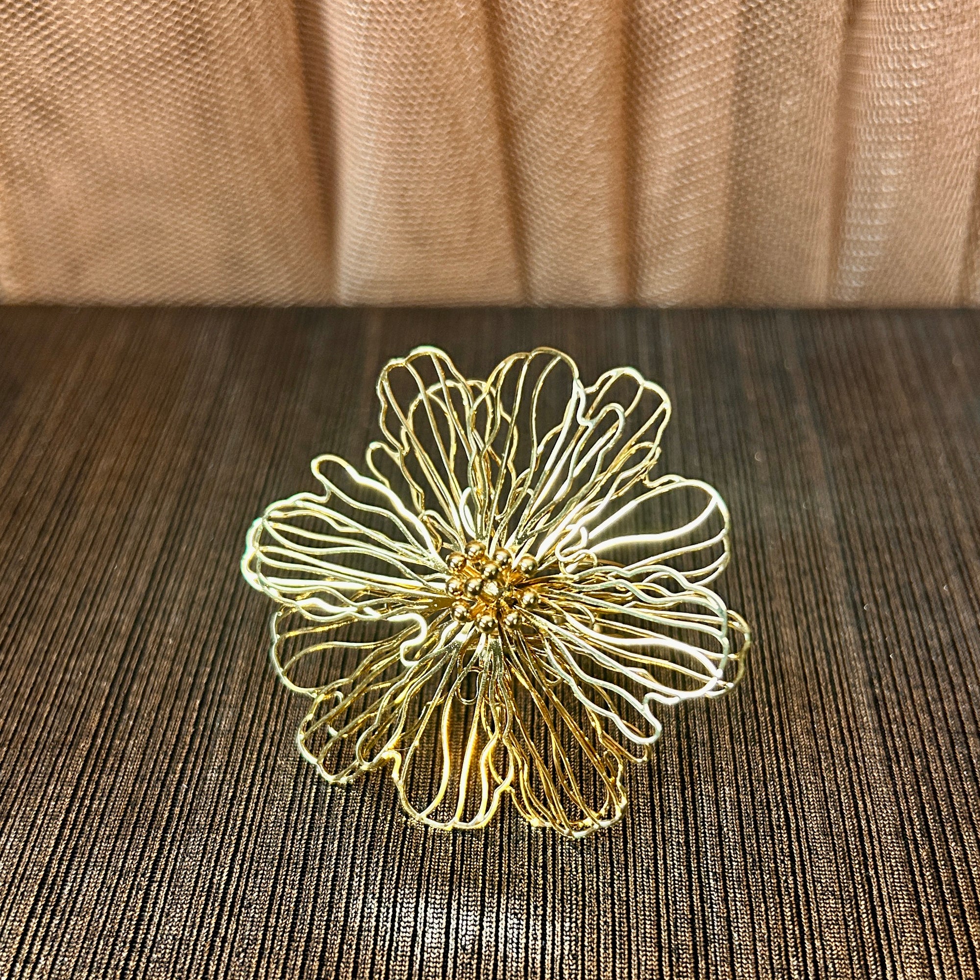 'Barbara' steel filigree flower ring