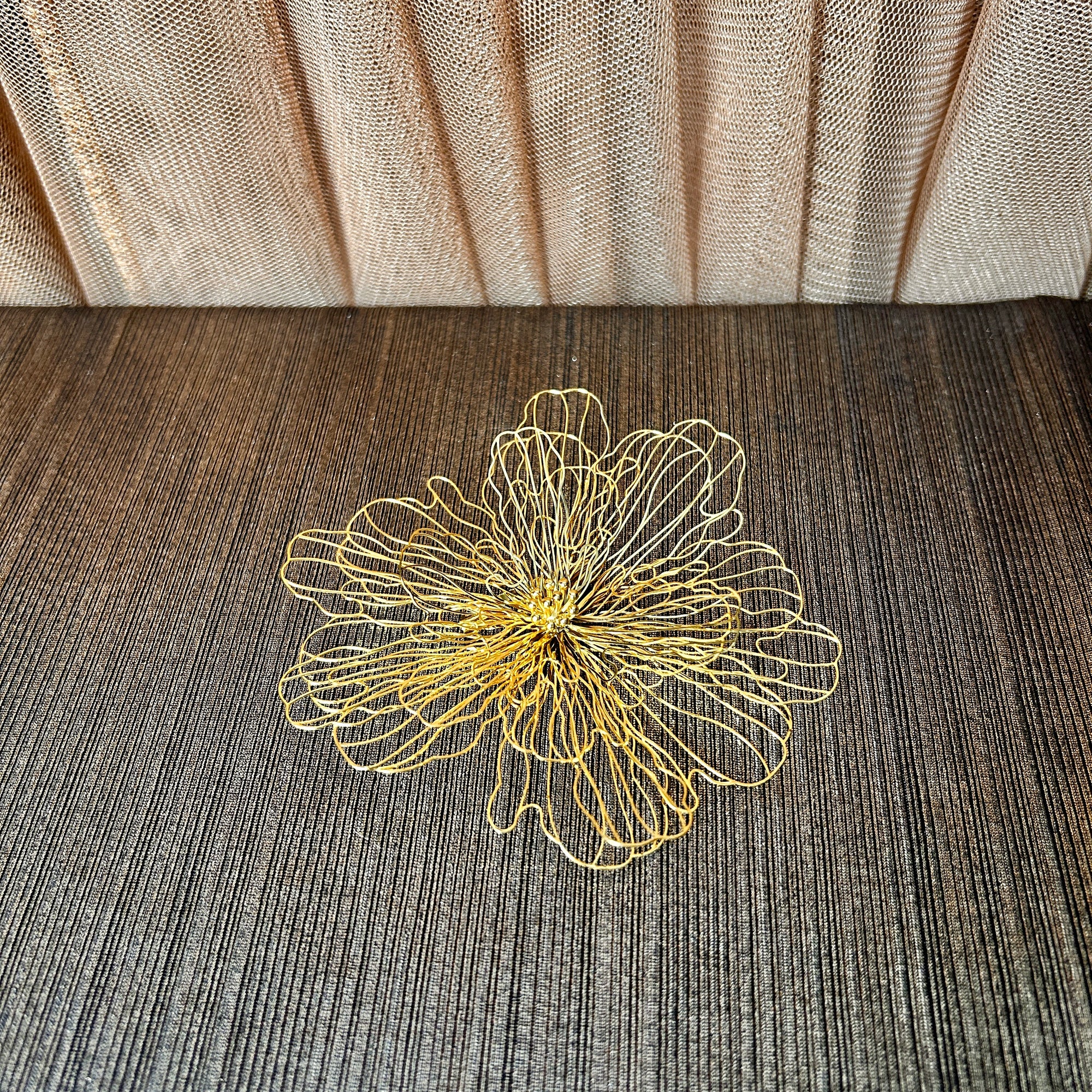 'Marjorie' delicate filigree flower brooch