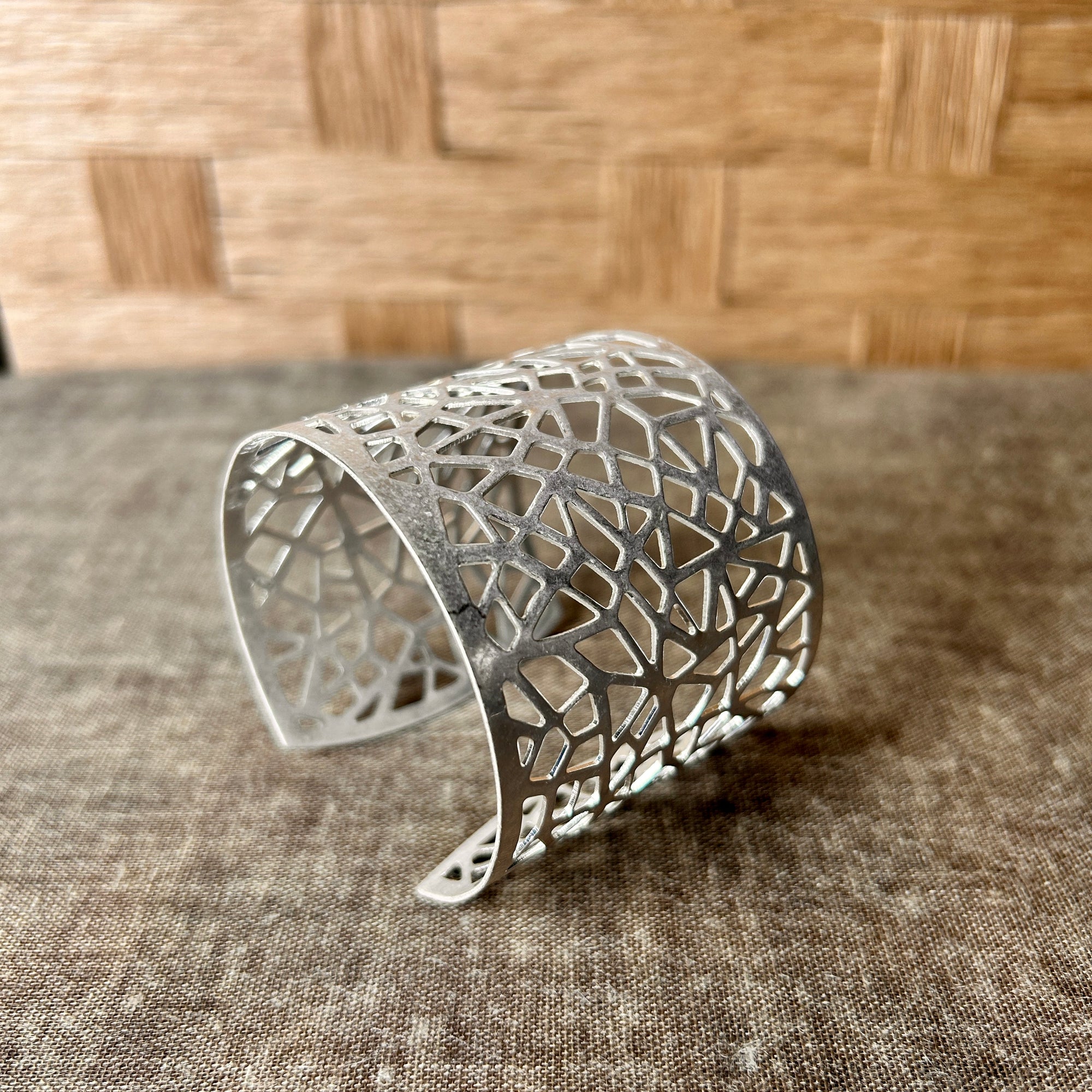 'Marcella' metal openwork geometric cuff bracelet