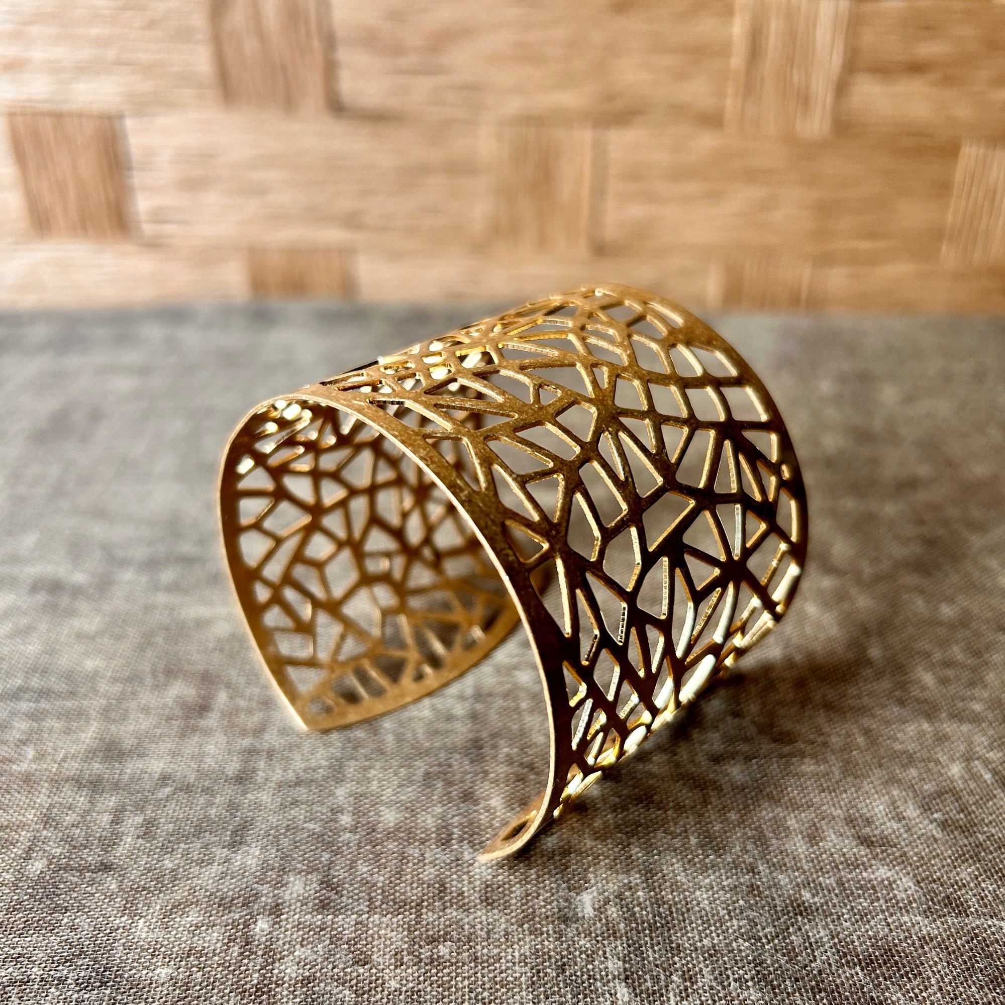 'Marcella' metal geometric design cuff bracelet