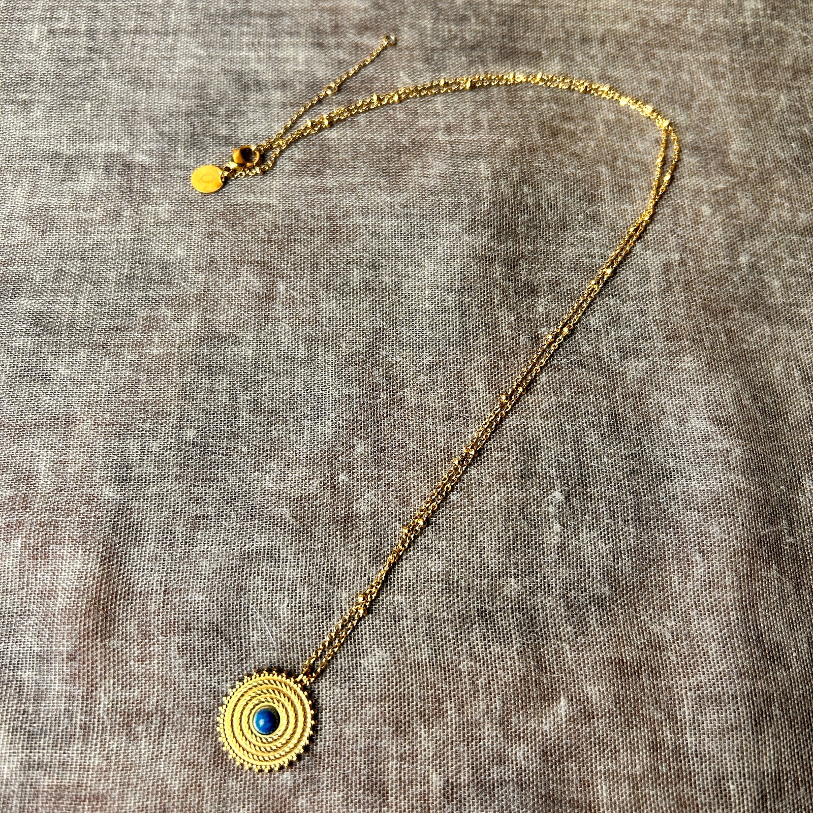 TANYA steel medal pendant chain necklace