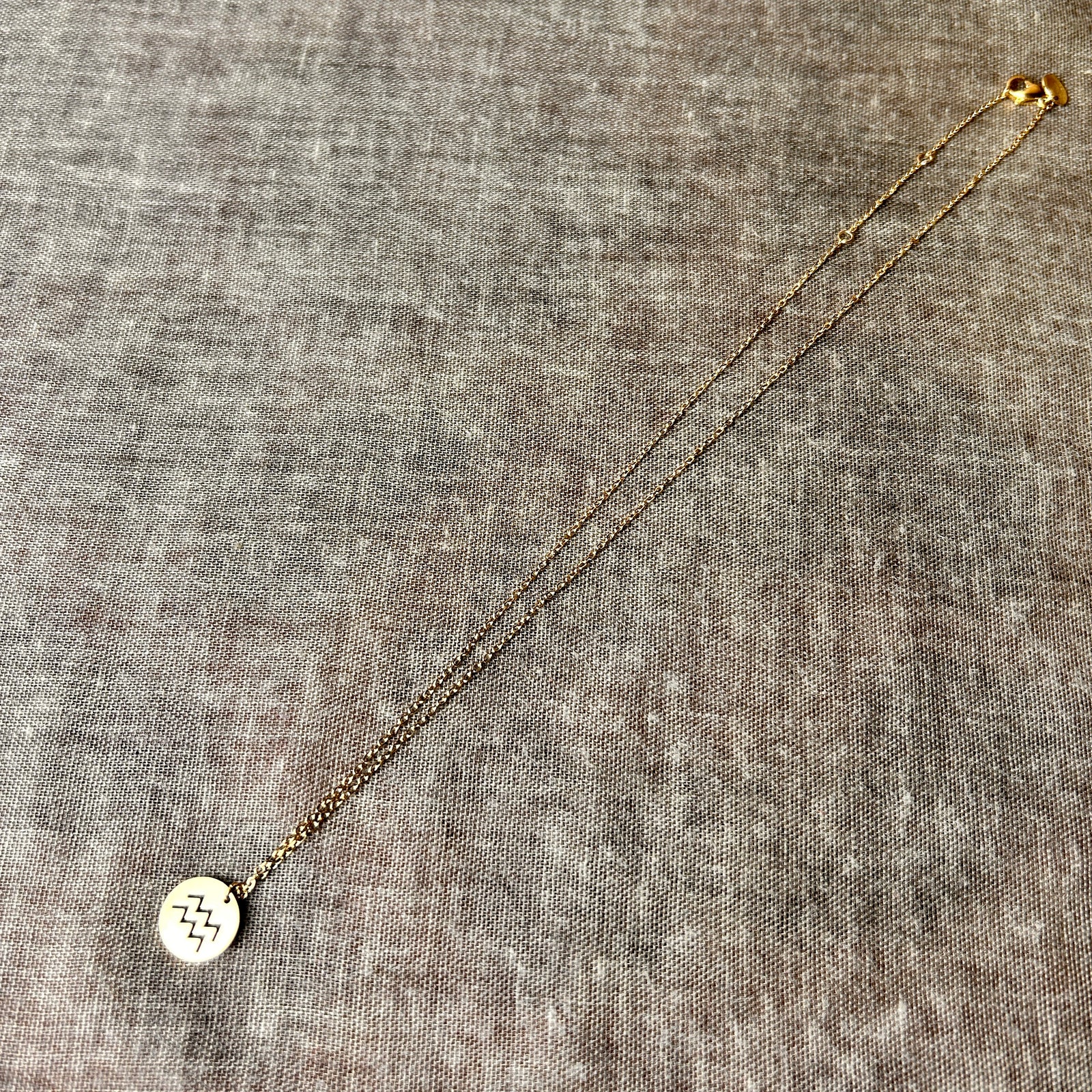 AQUARIUS steel astrology pendant necklace