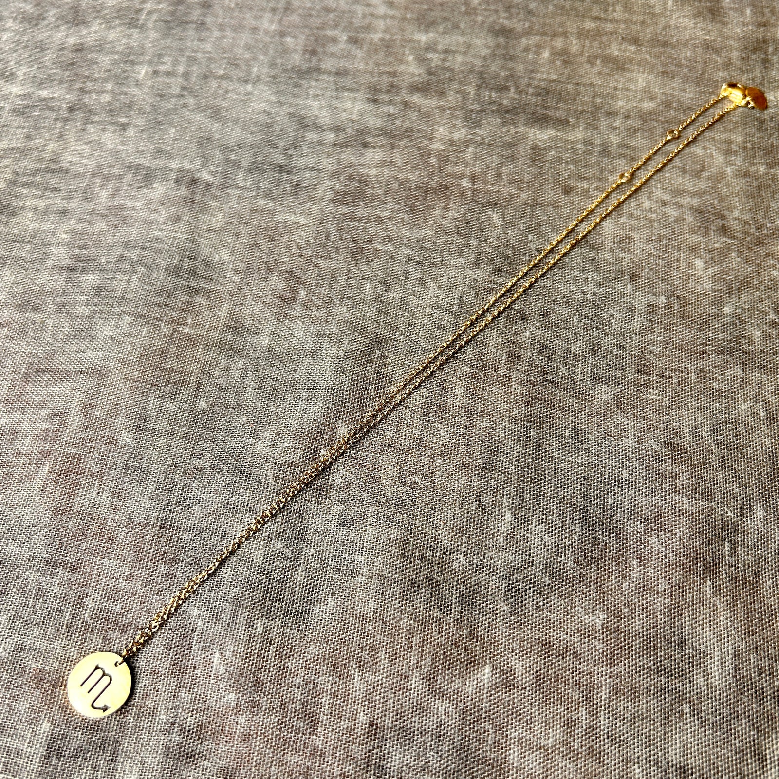 SCORPIO steel astrology pendant necklace