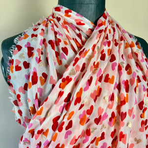 Lightweight long scarf/sarong with heart design 'ST. IVES'