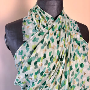 Lightweight long scarf/sarong with heart design 'ST. IVES'