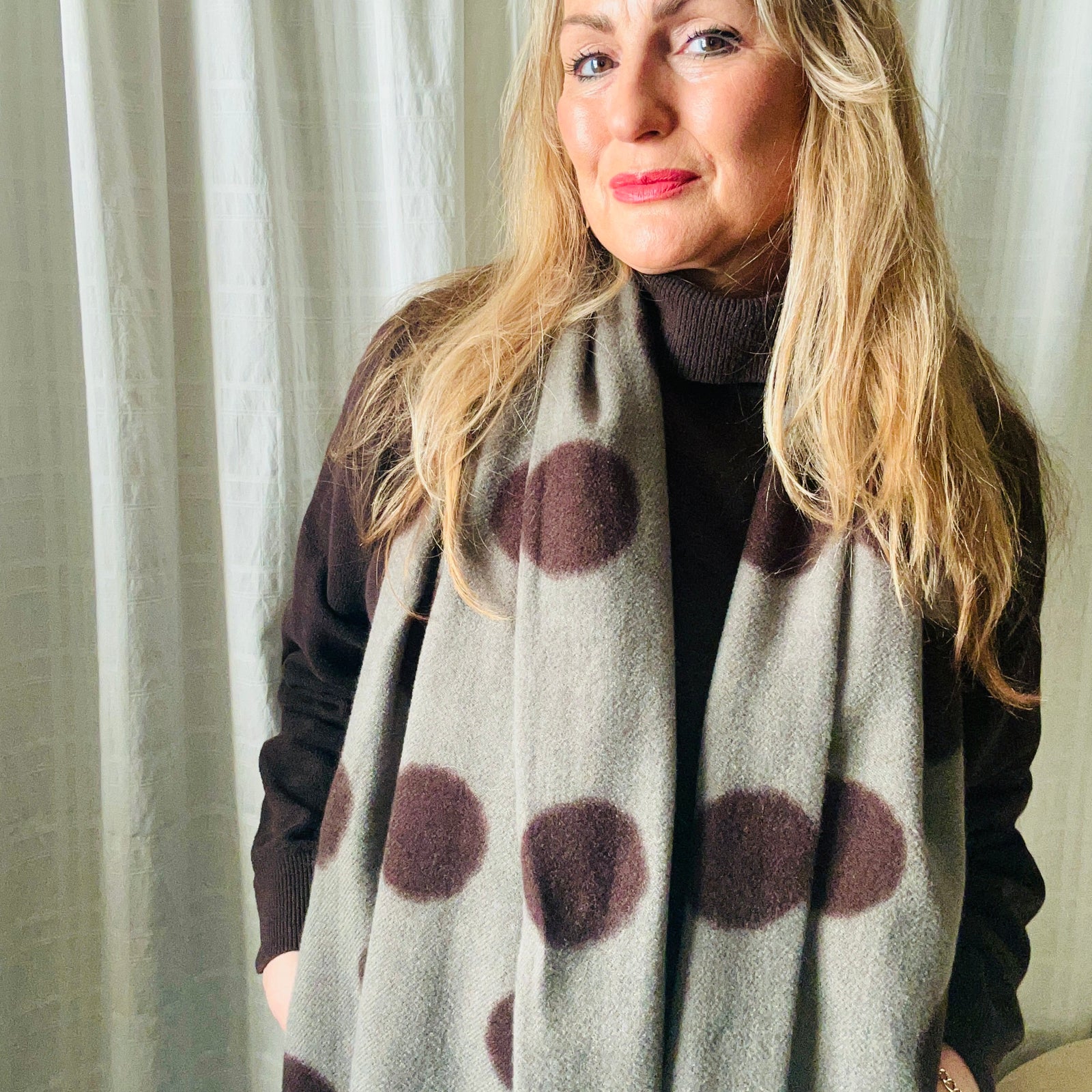 FULHAM big spot wool mix scarf