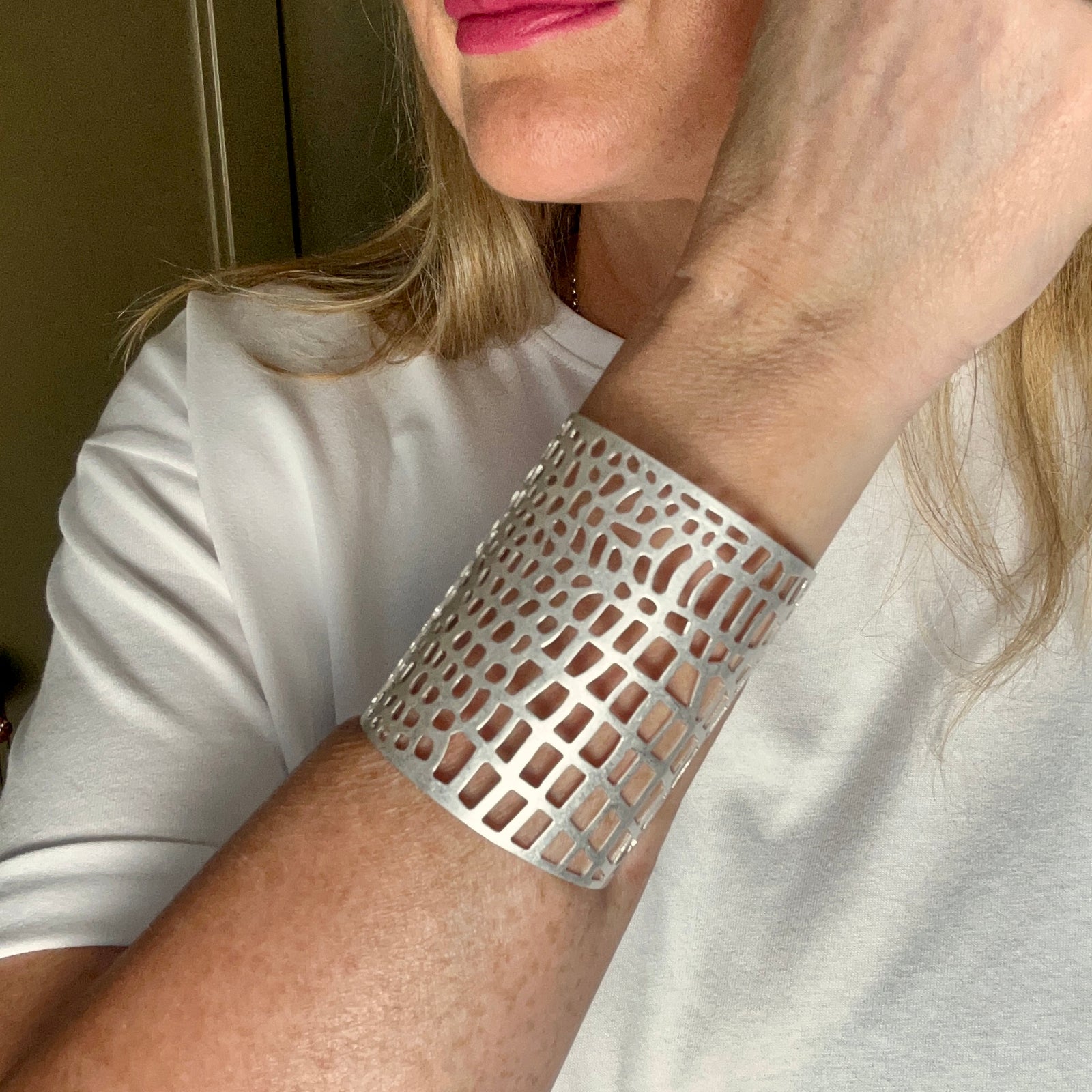 LYLA filigree snakeskin design cuff bracelet