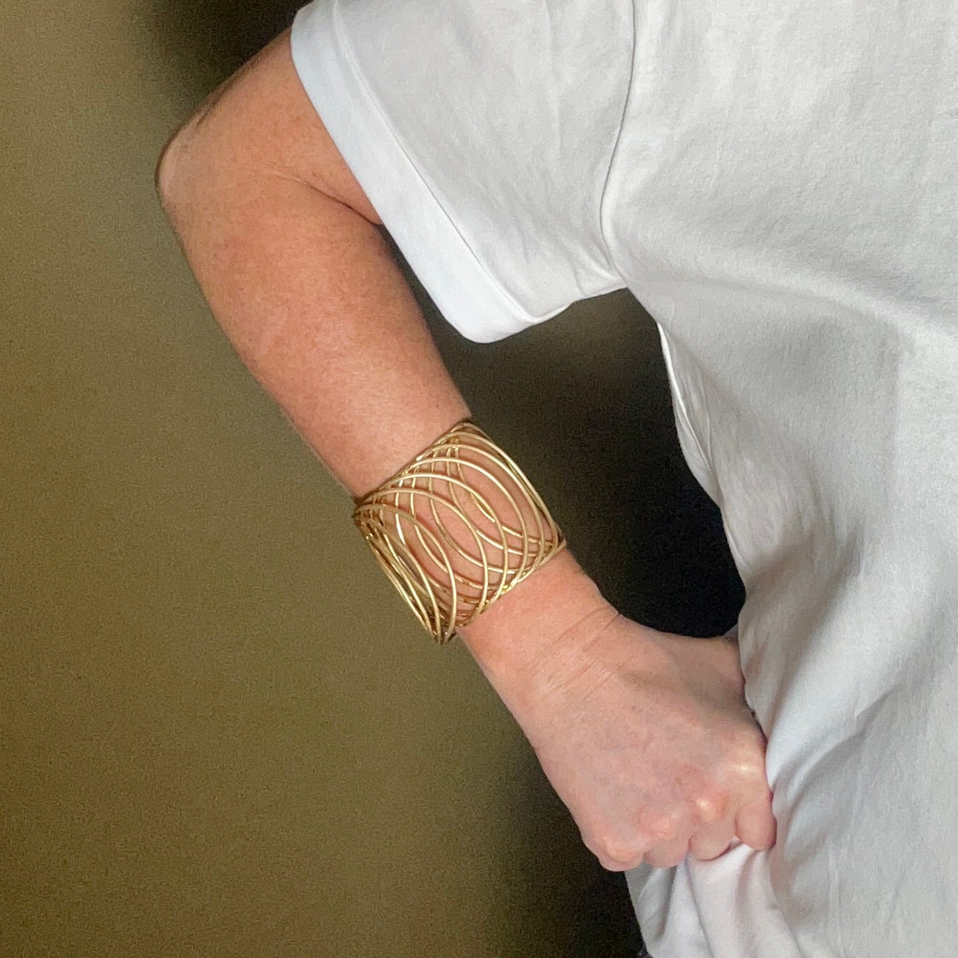 ALBERTA metal architectural cuff bracelet