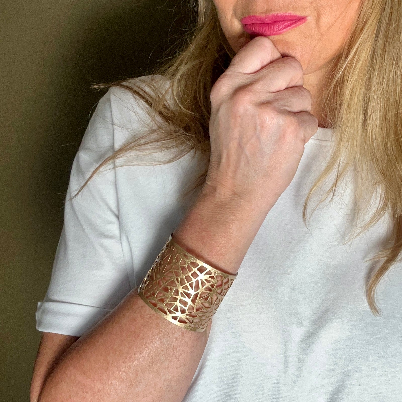 MARCELLA metal geometric design cuff bracelet