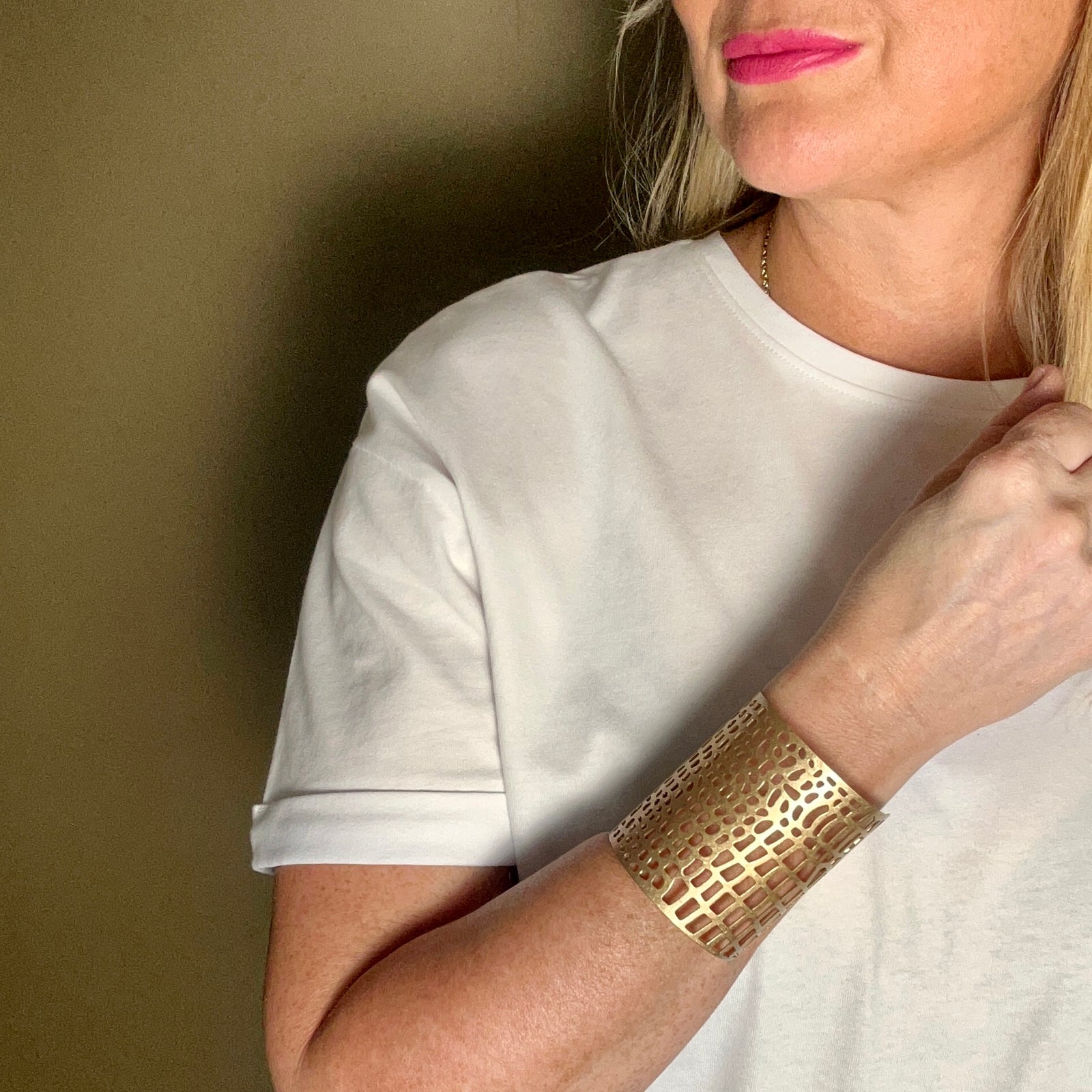 LYLA filigree snakeskin design cuff bracelet