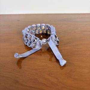 Iridescent bead and ribbon slider bracelet 'DAWN'