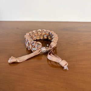 Iridescent bead and ribbon slider bracelet 'DAWN'
