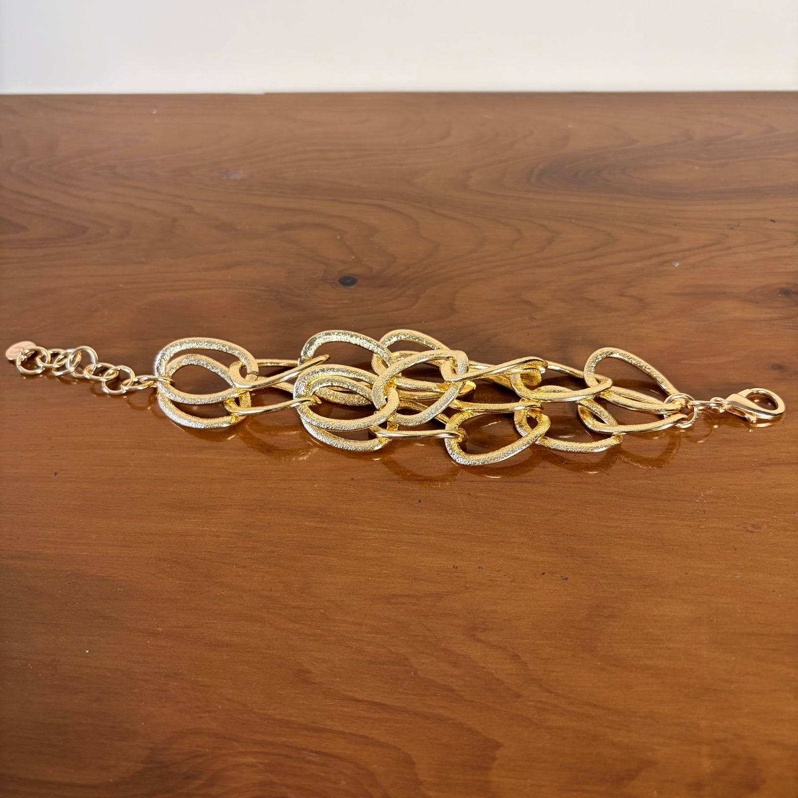 Chunky matte metal chain statement bracelet 'MARIELLA'