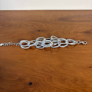 Chunky multi-link matte metal statement bracelet 'MARIELLA'