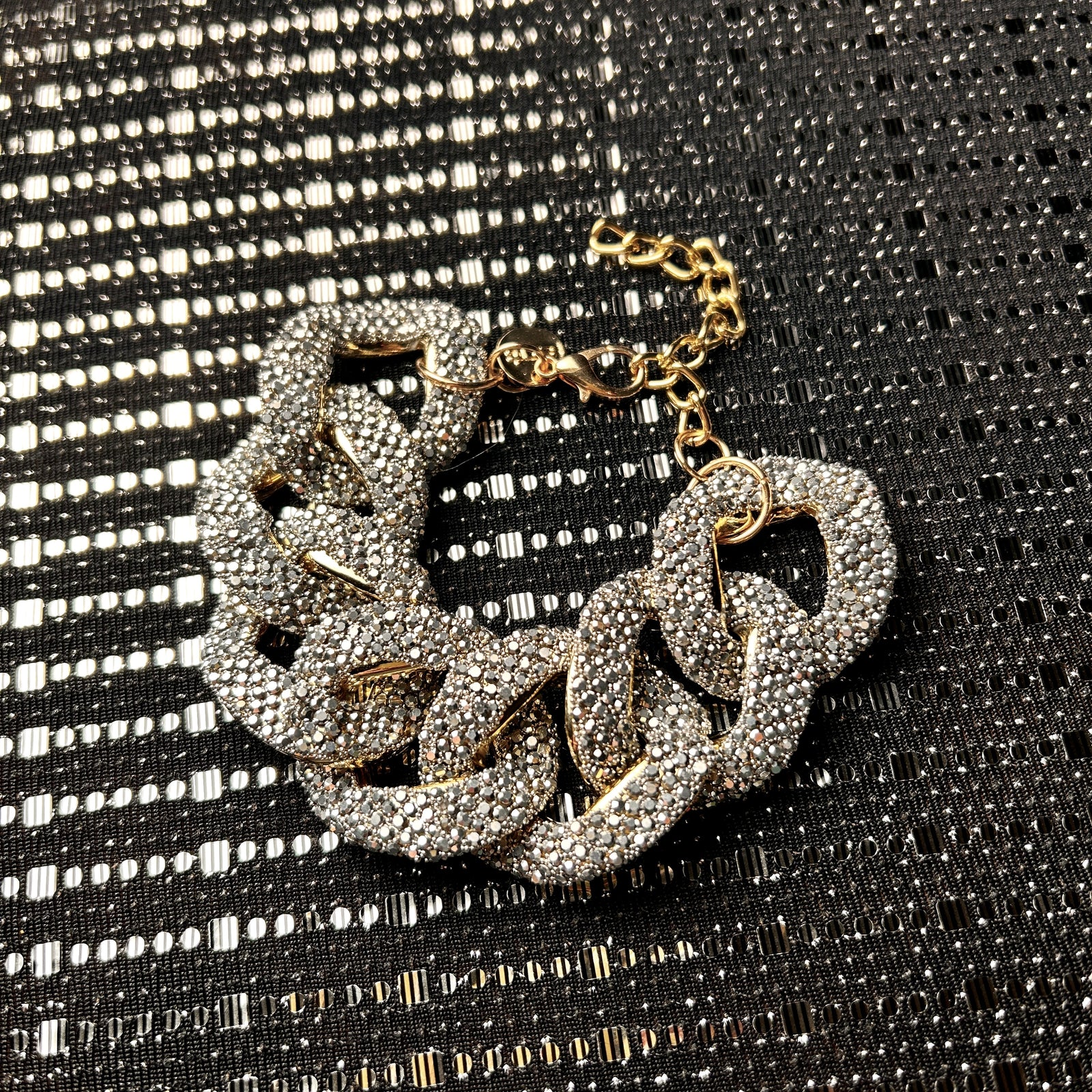 STACEY crystal large link bracelet