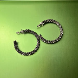 LYNDSAY large crystal hoop earrings.