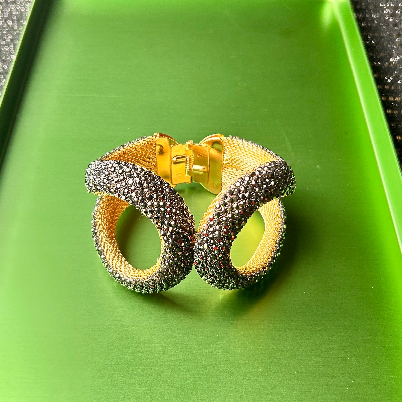 CONNIE large crystal clasp cuff bracelet