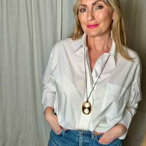 GABRIELLE long adjustable necklace with steel hawser pendant