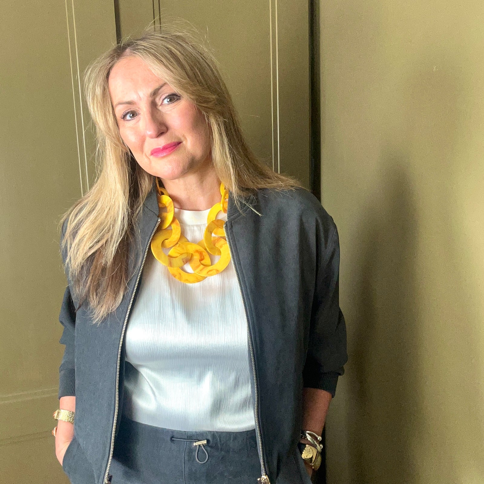 ABIGAIL large resin link statement necklace