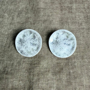 KARLOK medium beaten metal disc stud earrings