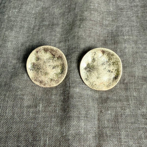KARLOK medium beaten metal disc stud earrings