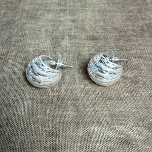 SAMANTHA small round textured metal hoop earrings