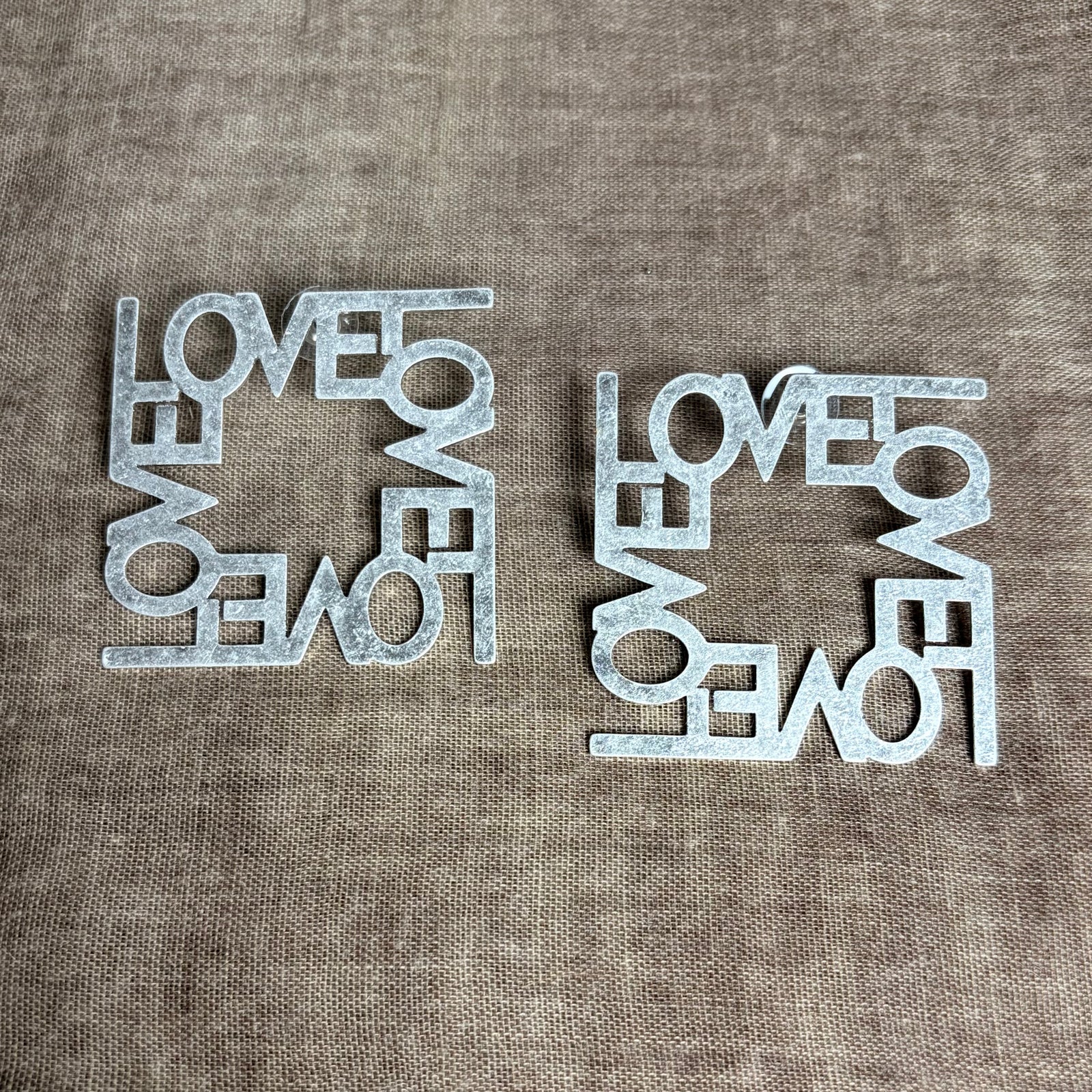 KAYLEE large square filigree love earrings