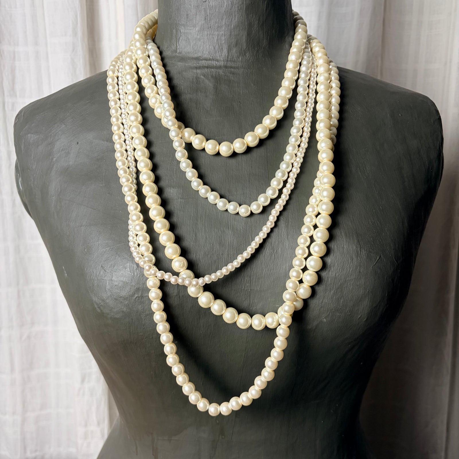 EVADNE multi-strand statement pearl necklace