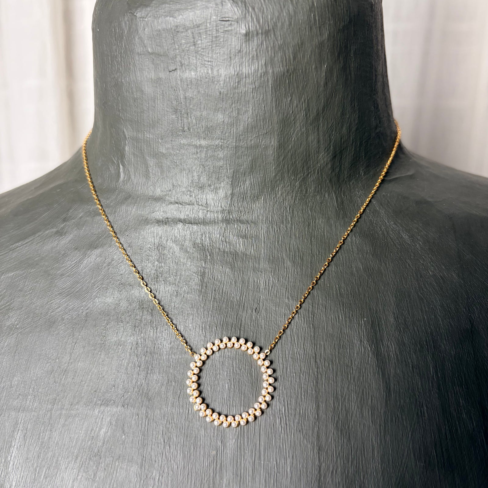 AYLA pearl ring pendant necklace