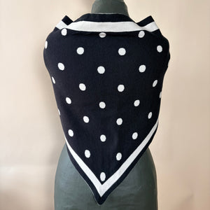 Spot reversible wool blend triangle scarf ' TENBY'