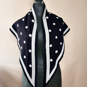Spot reversible wool blend triangle scarf ' TENBY'
