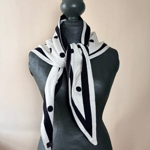 Spot reversible wool blend triangle scarf ' TENBY'