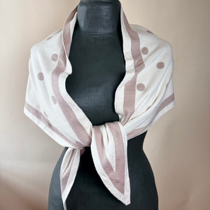 Spot reversible wool blend triangle scarf ' TENBY'