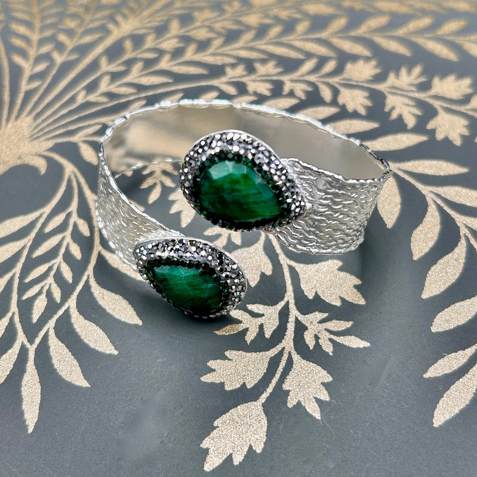 CHRISTINE handmade brass gemstone wrap bracelet