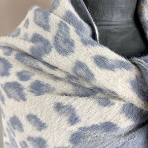 Fluffy leopard print triangle wool blend scarf 'BOURNEMOUTH'