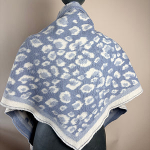 Fluffy leopard print triangle wool blend scarf 'BOURNEMOUTH'