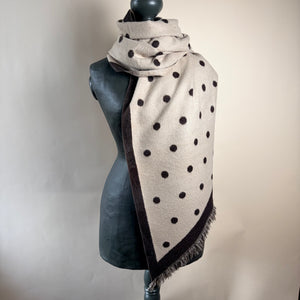 Diagonal spot reversible wool blend scarf 'AXMINSTER'